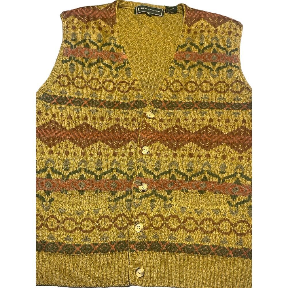 Vintage Patterned Knit Vest